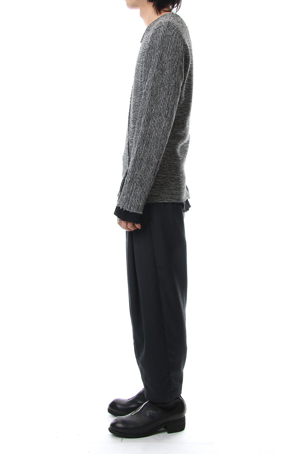 Layered Slash Knit - MIX/BLK