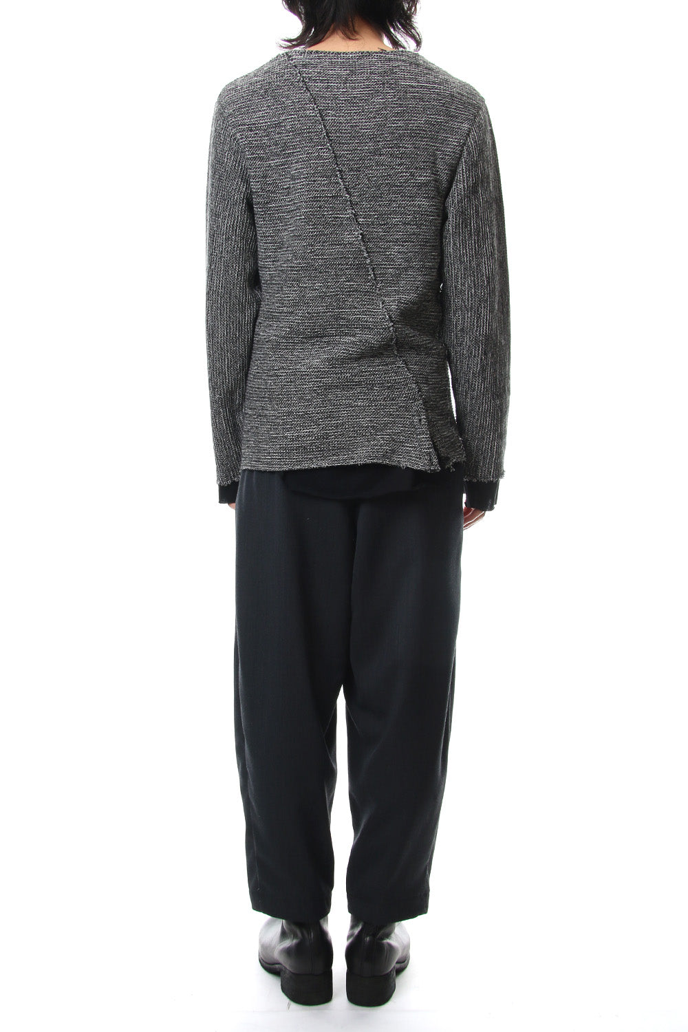 Layered Slash Knit - MIX/BLK