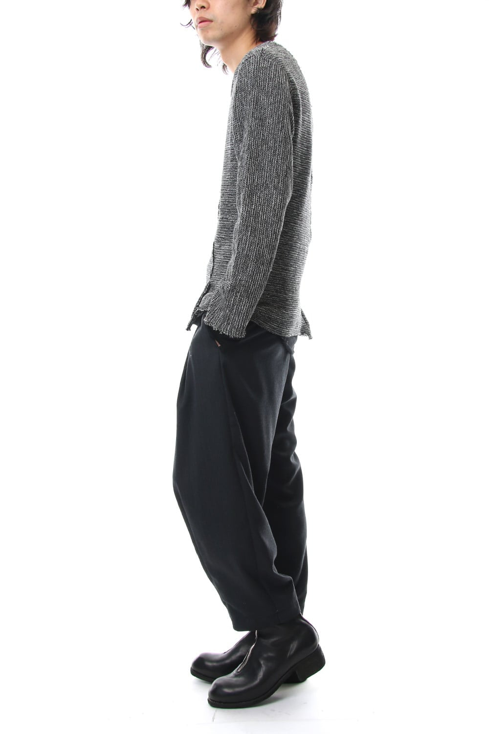 Layered Slash Knit - MIX/BLK