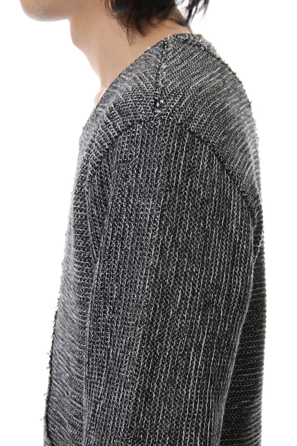 Layered Slash Knit - MIX/WHT