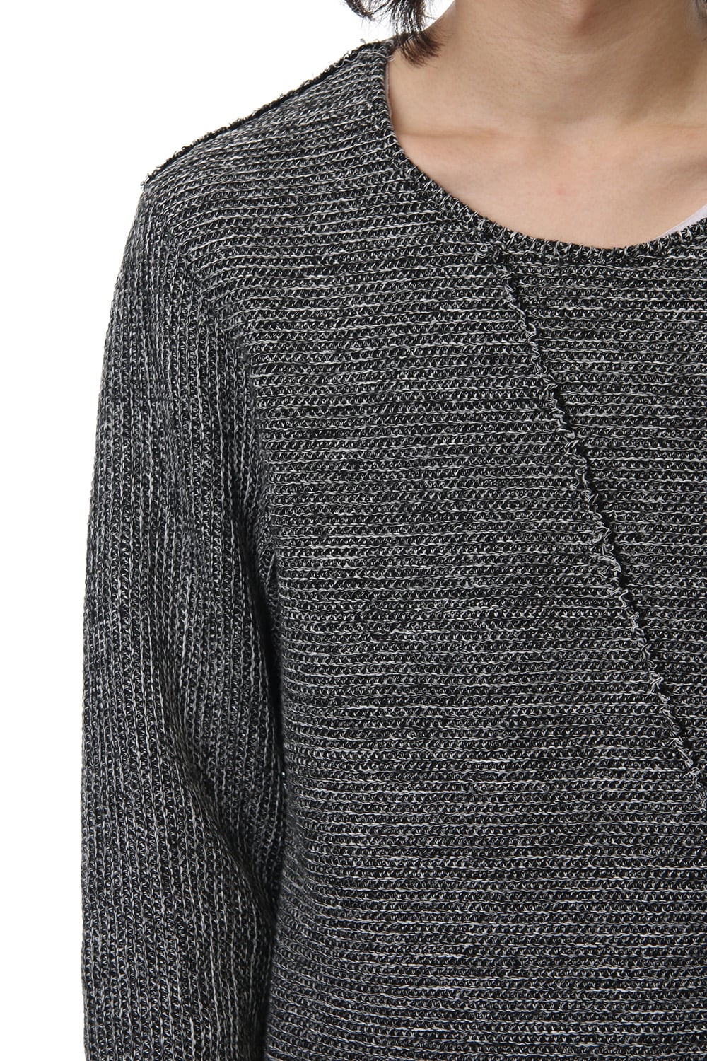 Layered Slash Knit - MIX/WHT