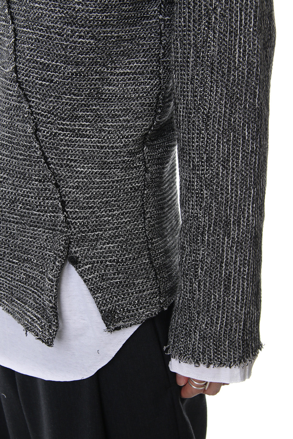 Layered Slash Knit - MIX/WHT