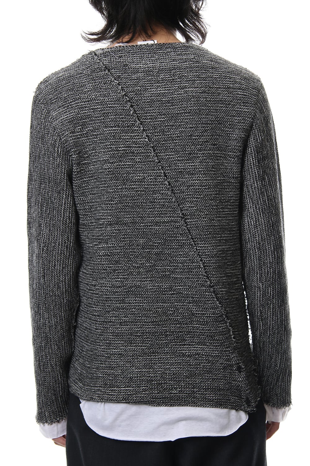 Layered Slash Knit - MIX/WHT