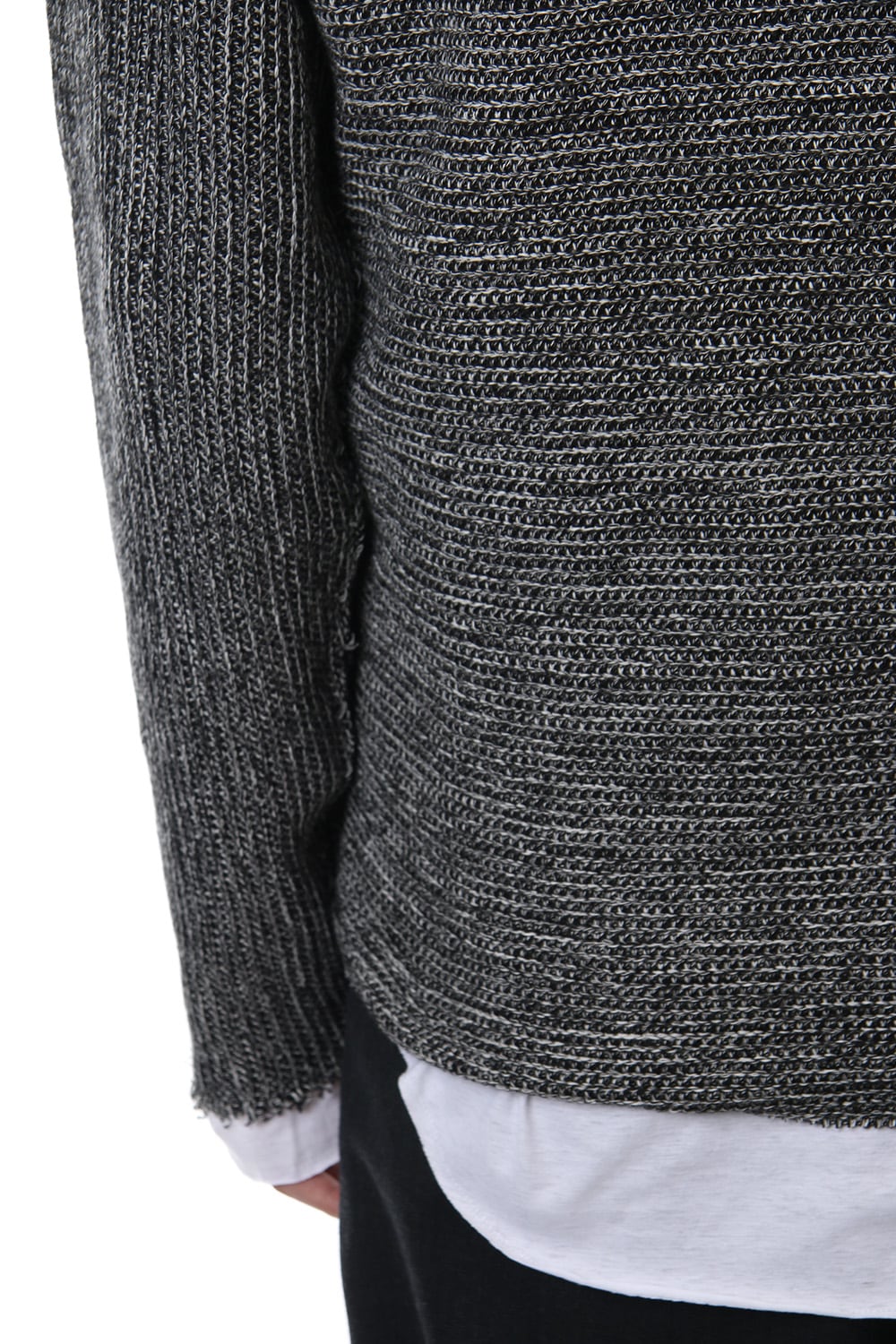 Layered Slash Knit - MIX/WHT