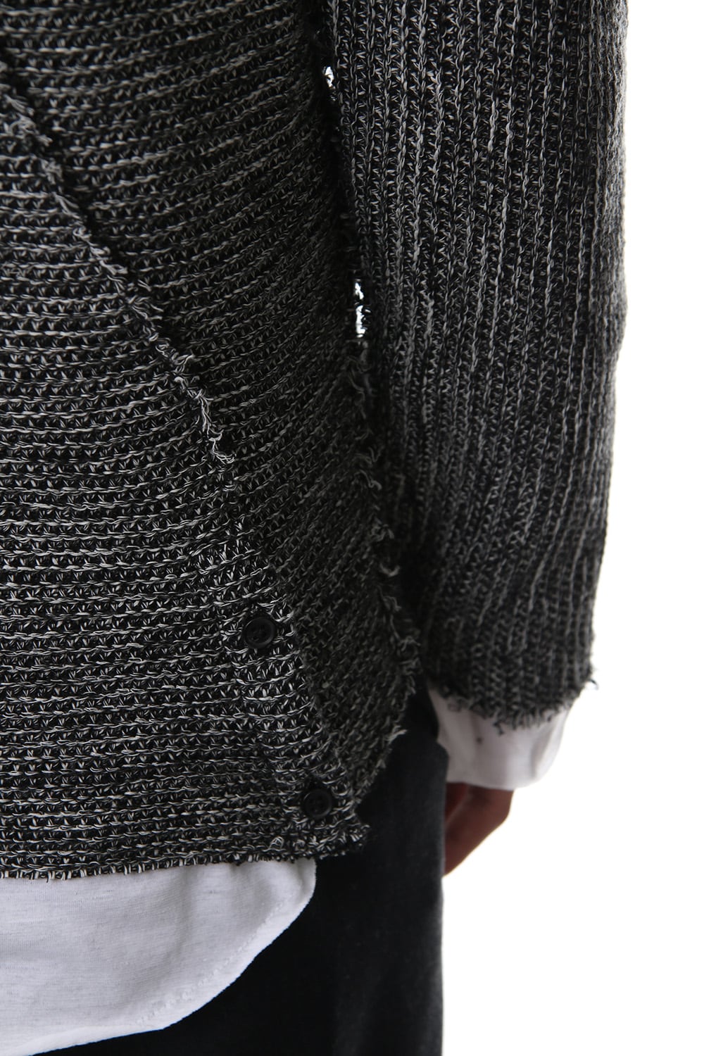 Layered Slash Knit - MIX/WHT