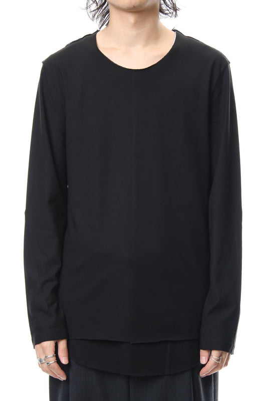 Layered Cutsew L/S - black