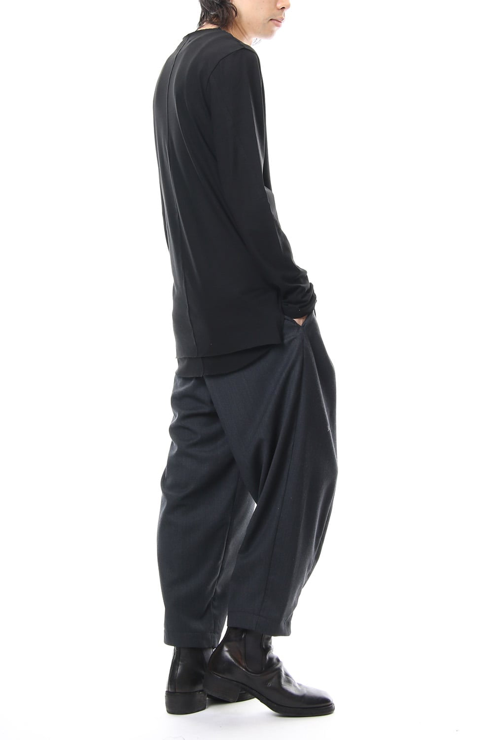 Layered Cutsew L/S - black