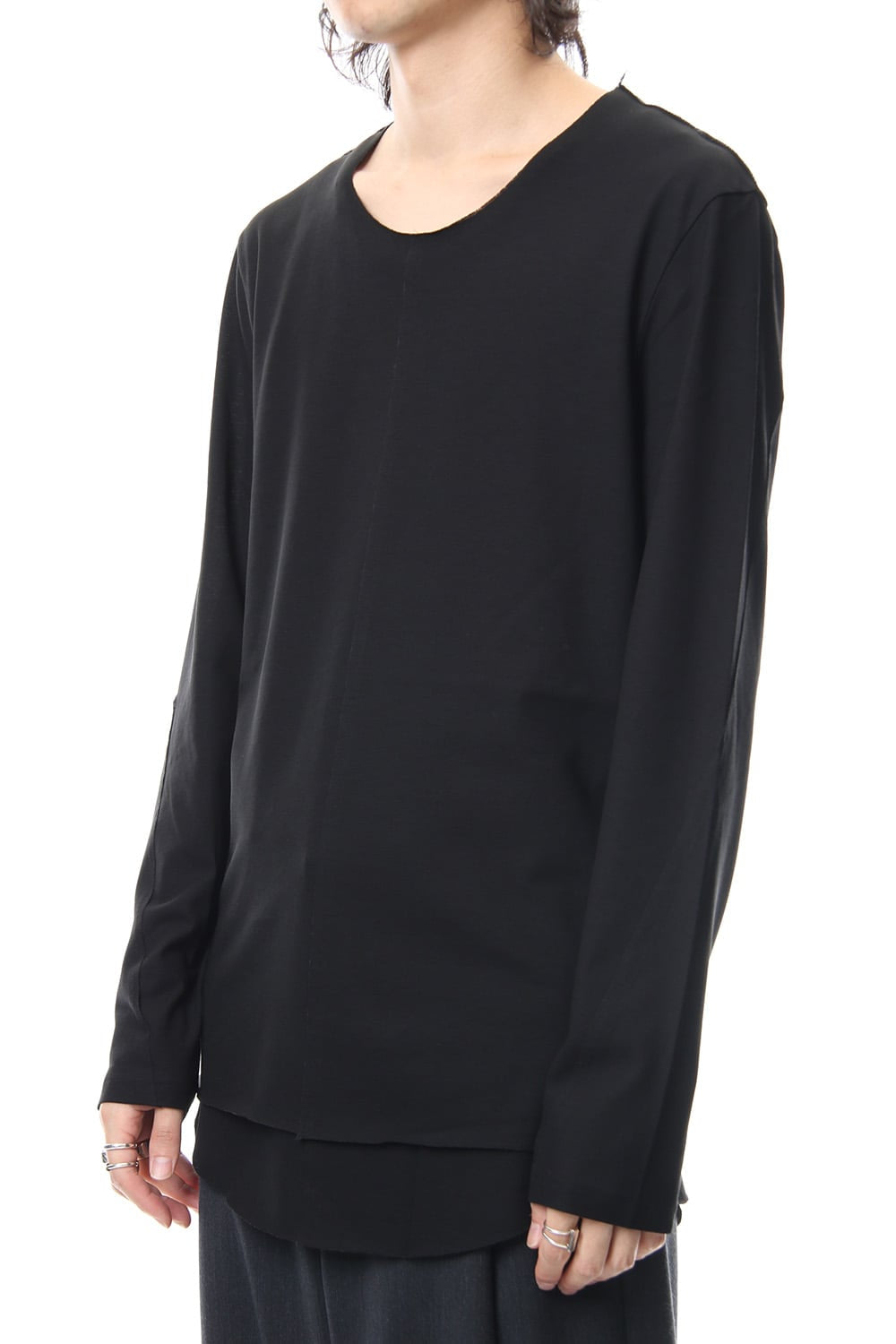 Layered Cutsew L/S - black
