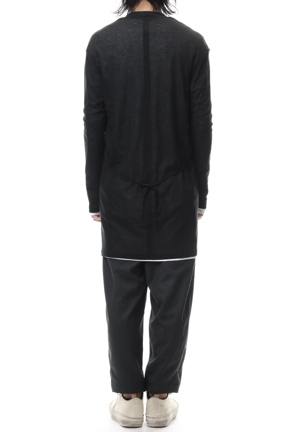 Layered Long Cardigan - blk/wht