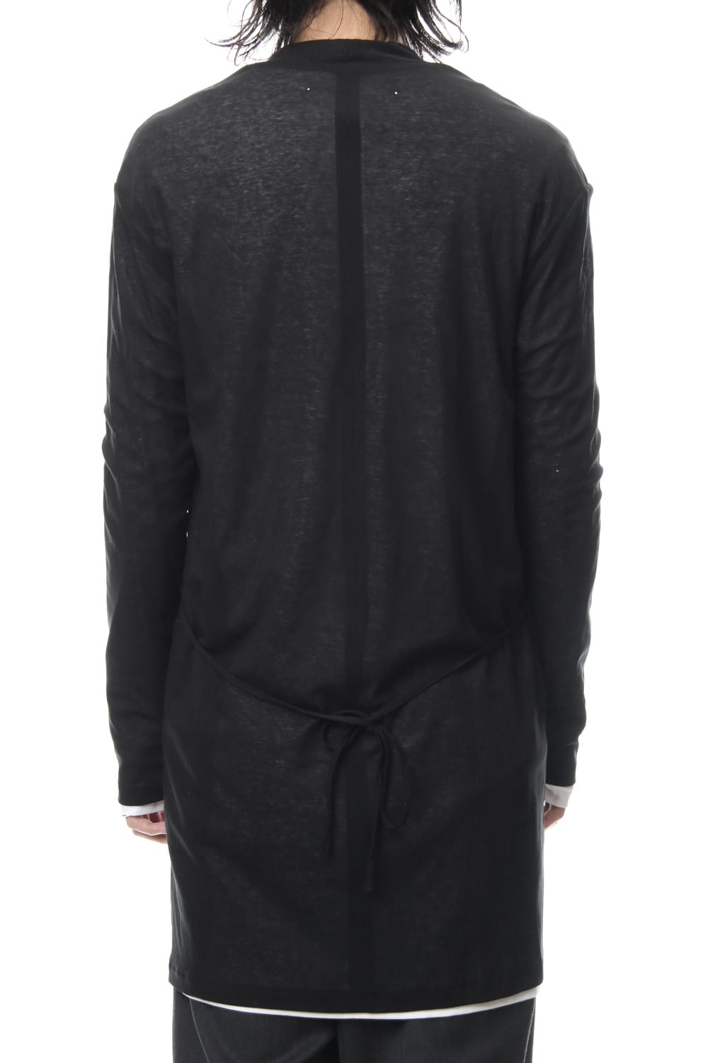 Layered Long Cardigan - blk/wht