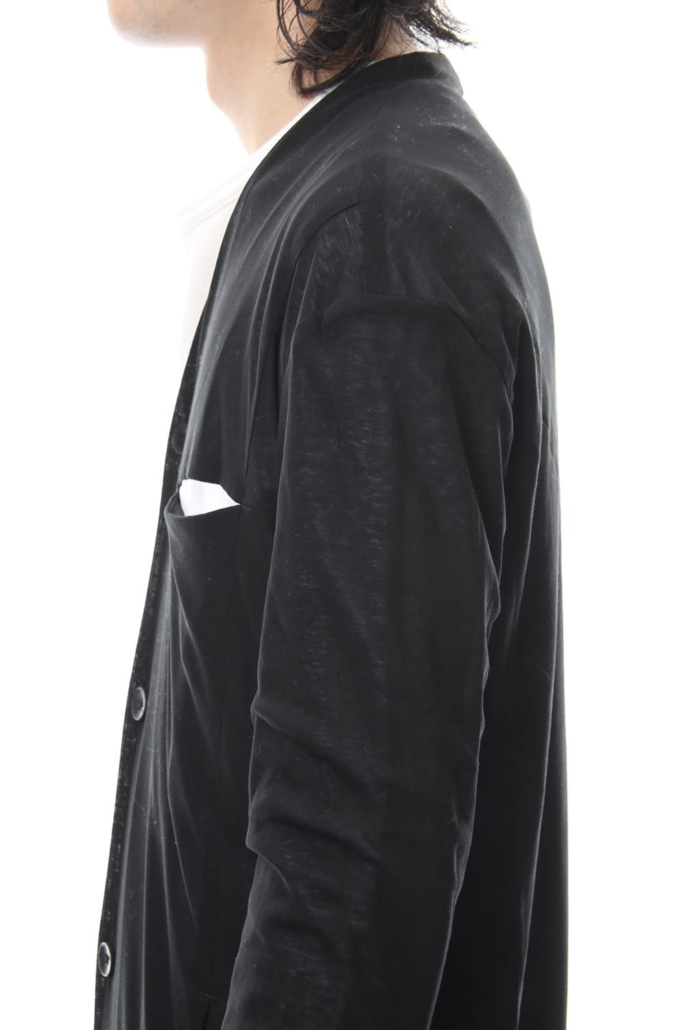 Layered Long Cardigan - blk/wht