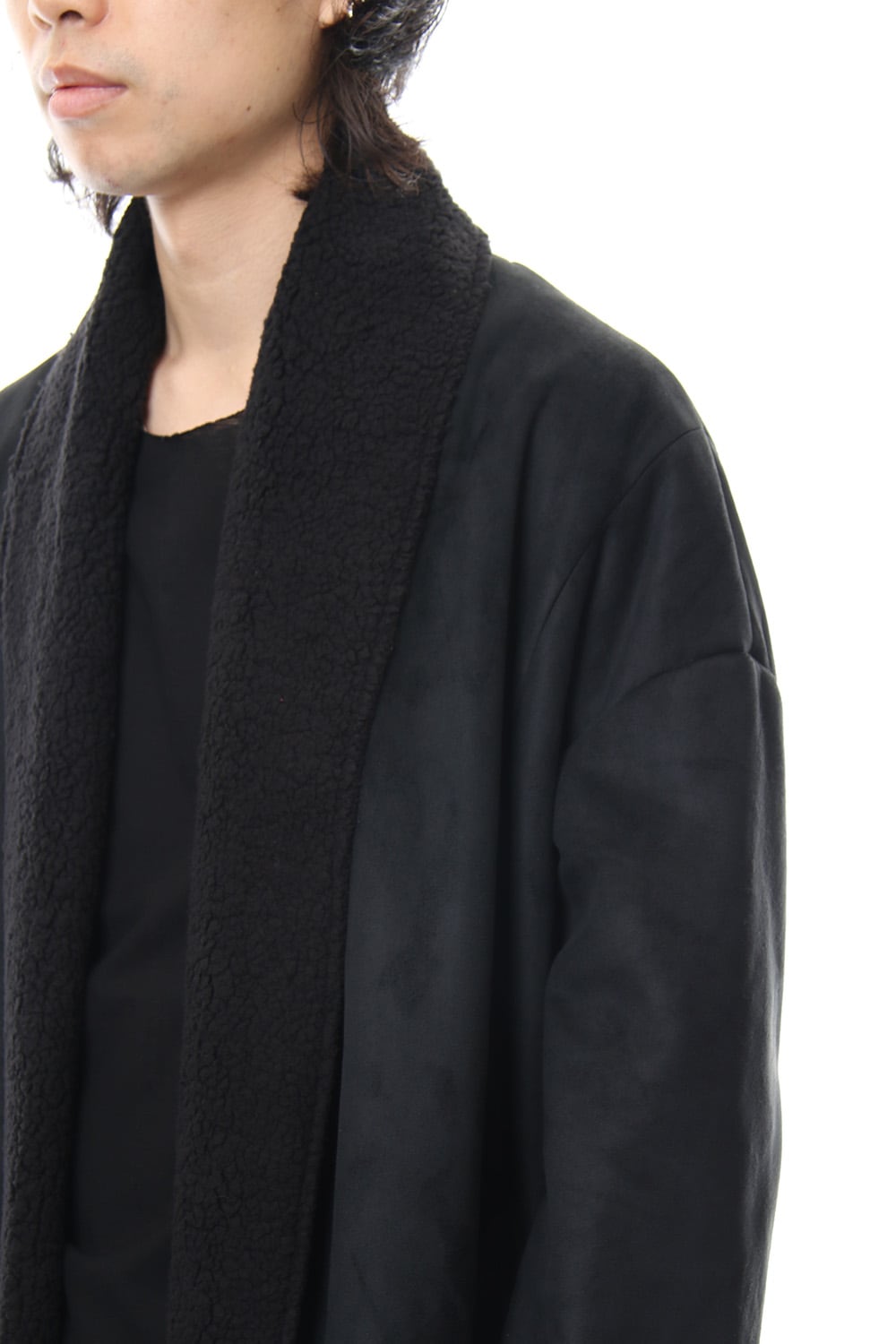 Fake Mouton Coat (LONG) - blk/blk