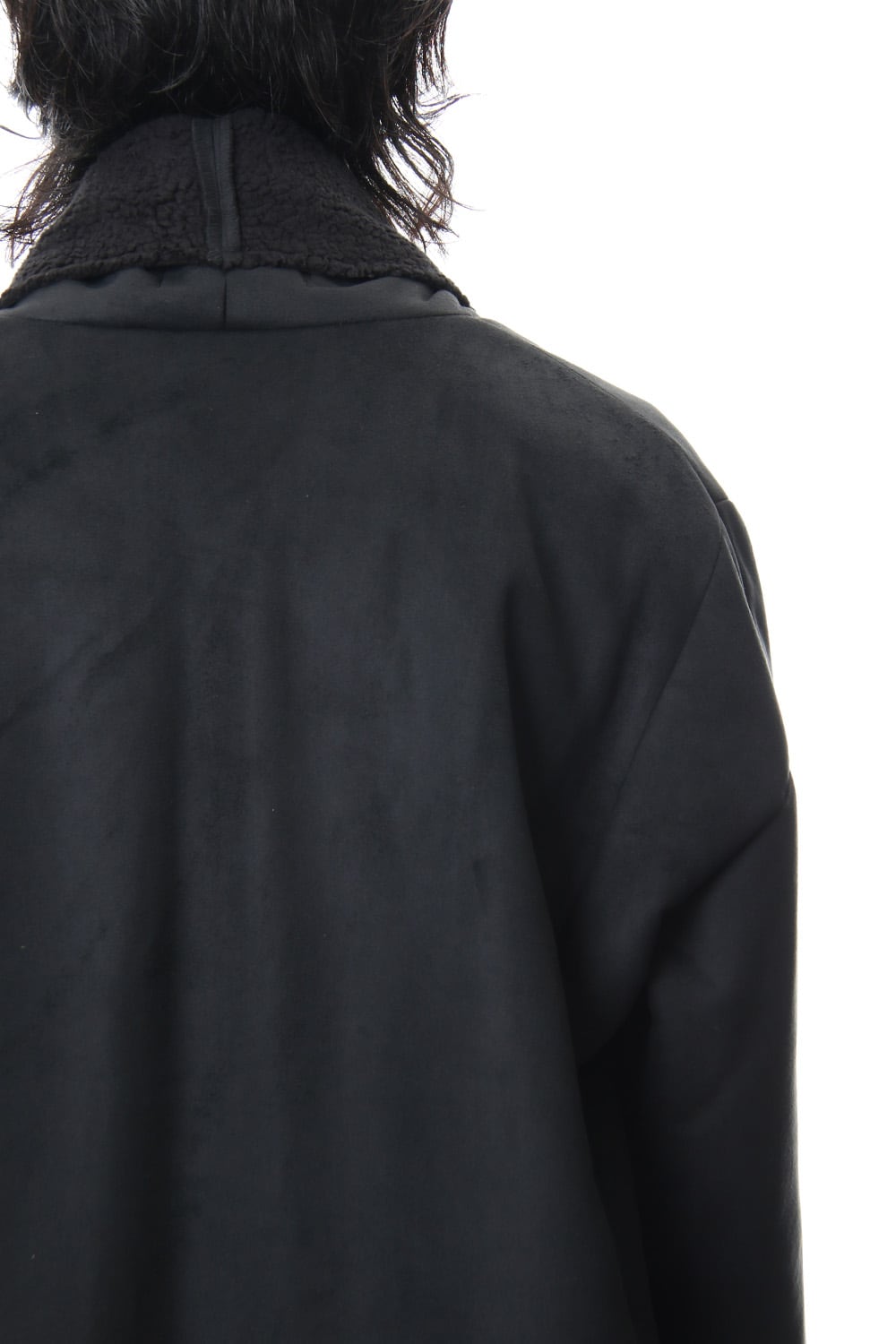 Fake Mouton Coat (LONG) - blk/blk
