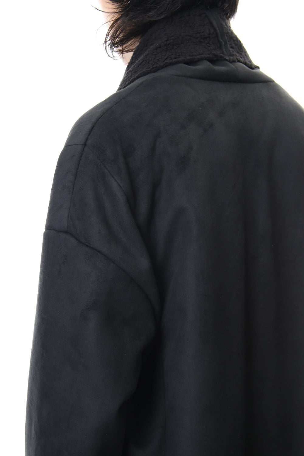 Fake Mouton Coat (LONG) - blk/blk