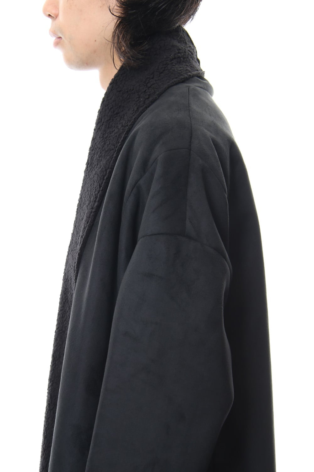 Fake Mouton Coat (LONG) - blk/blk