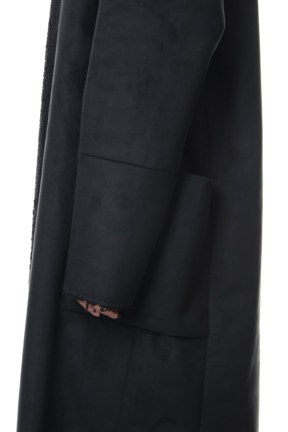 Fake Mouton Coat (LONG) - blk/blk