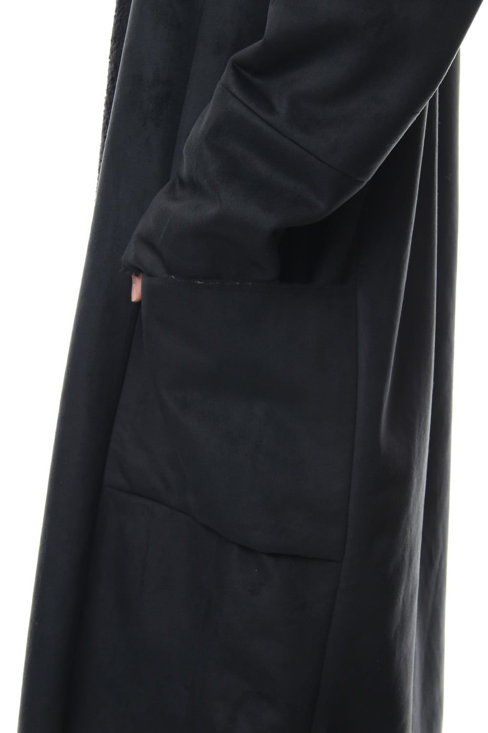 Fake Mouton Coat (LONG) - blk/blk