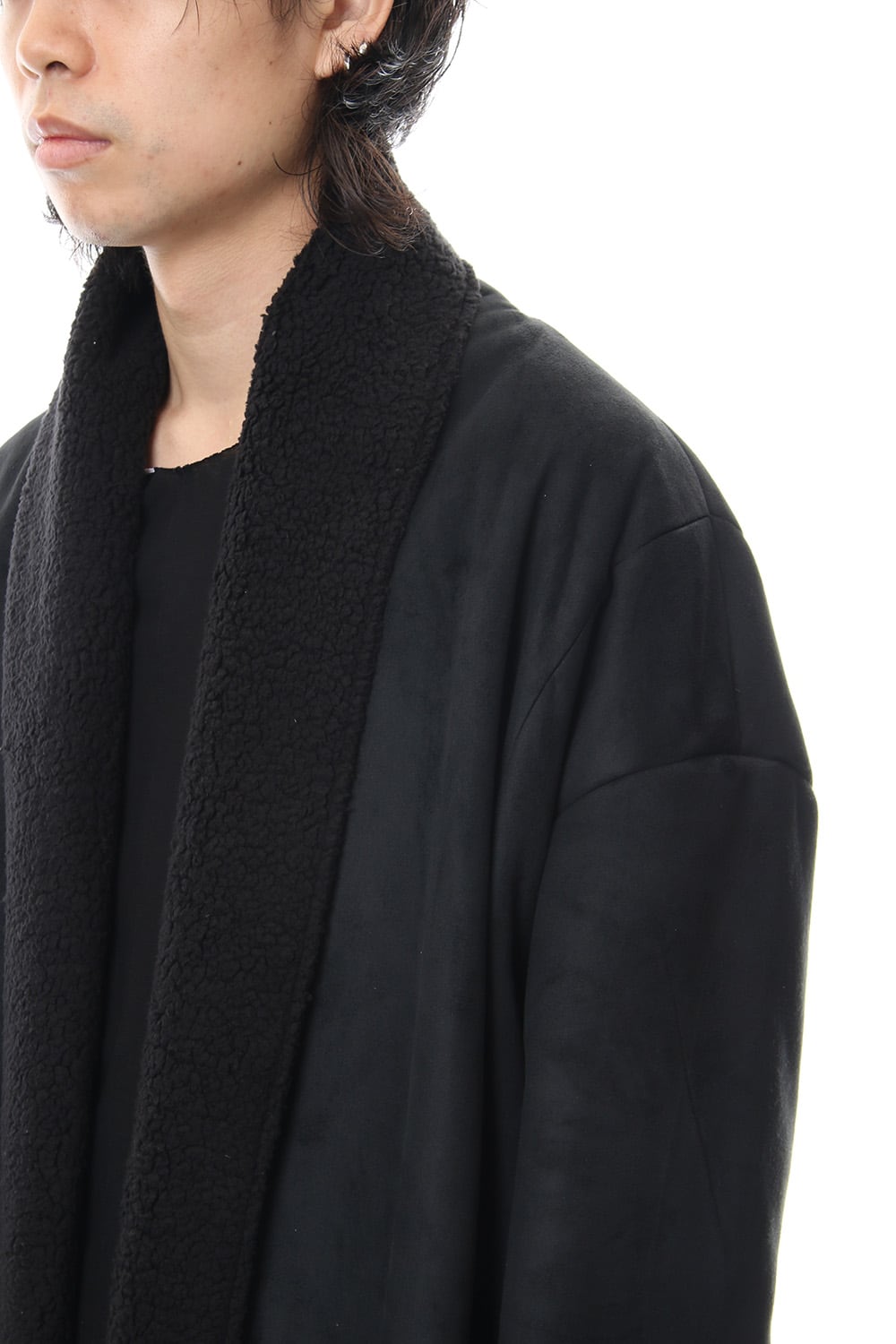 Fake Mouton Coat (SHORT) - blk/blk
