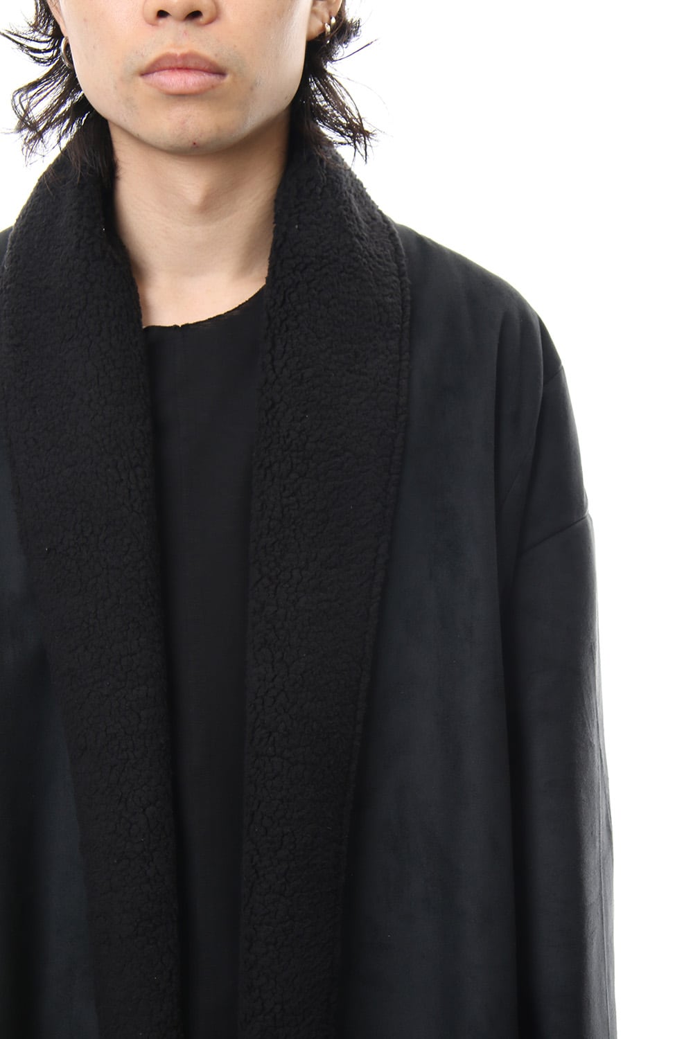 Fake Mouton Coat (SHORT) - blk/blk