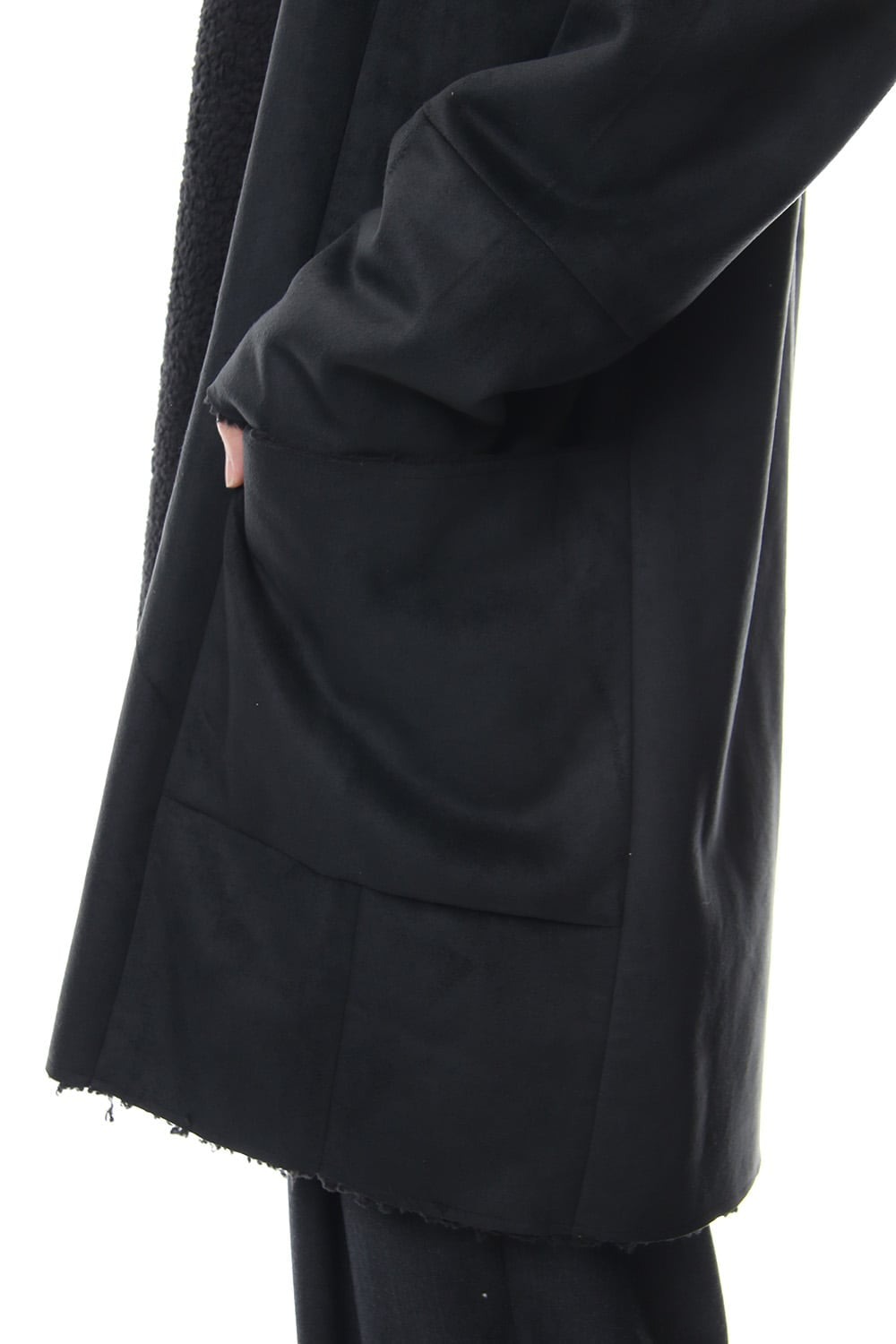 Fake Mouton Coat (SHORT) - blk/blk