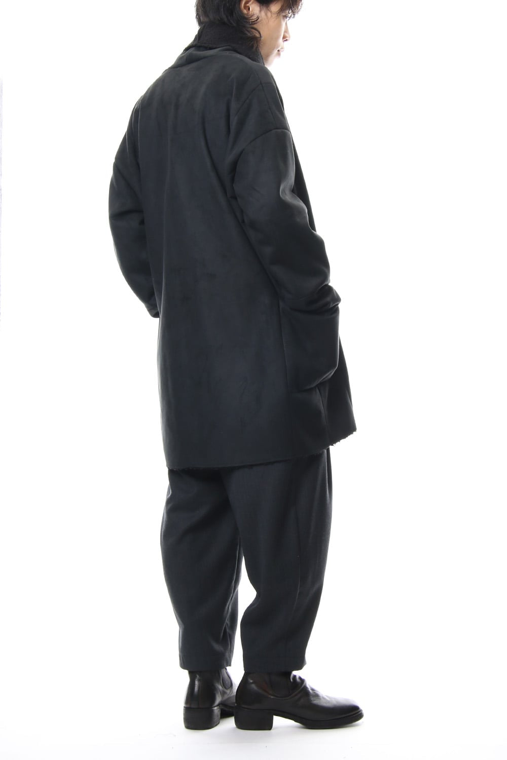 Fake Mouton Coat (SHORT) - blk/blk