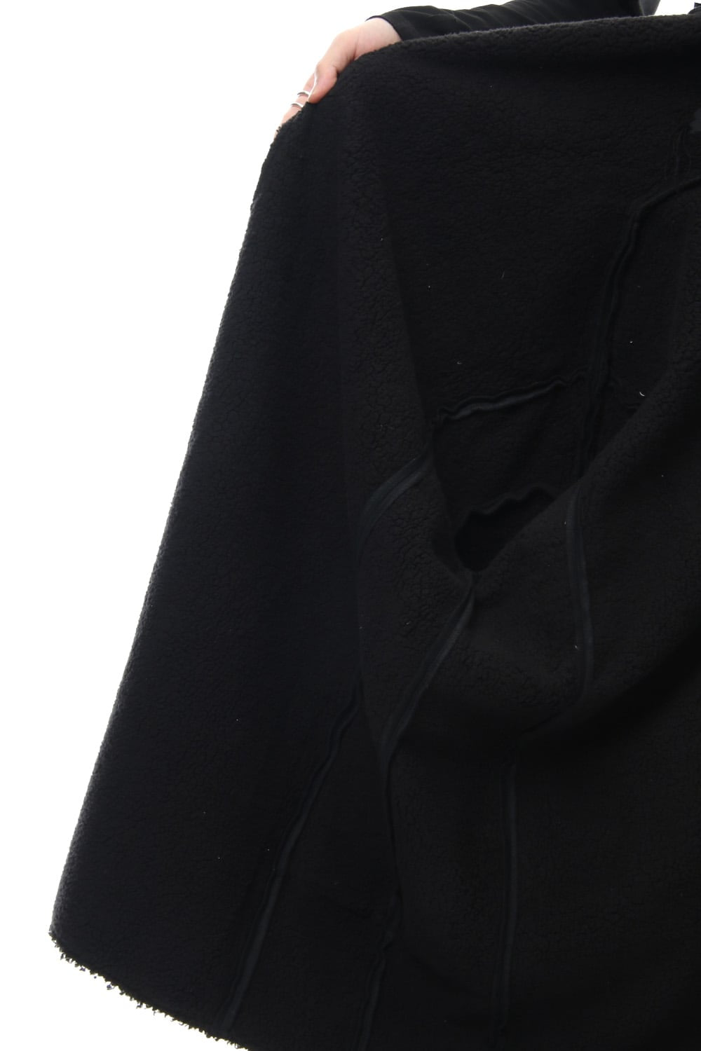 Fake Mouton Coat (SHORT) - blk/blk