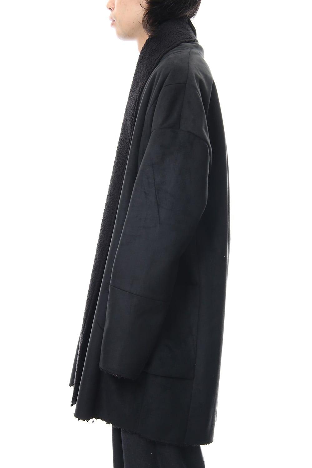 Fake Mouton Coat (SHORT) - blk/blk