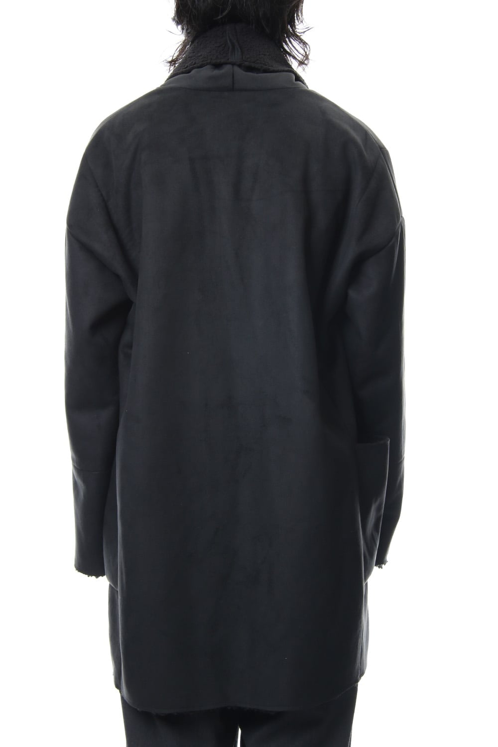 Fake Mouton Coat (SHORT) - blk/blk