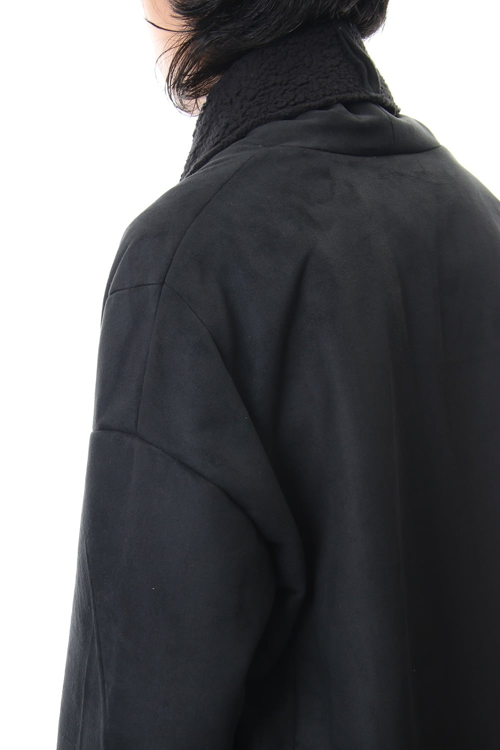 Fake Mouton Coat (SHORT) - blk/blk