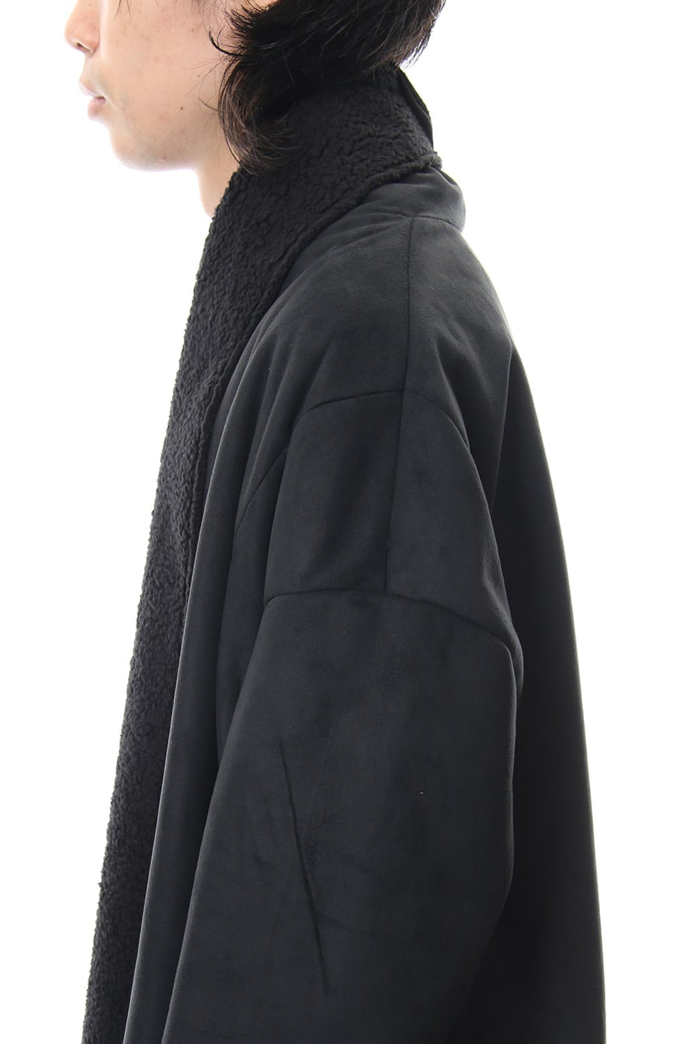 Fake Mouton Coat (SHORT) - blk/blk