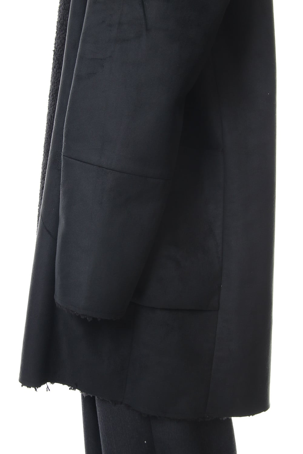 Fake Mouton Coat (SHORT) - blk/blk