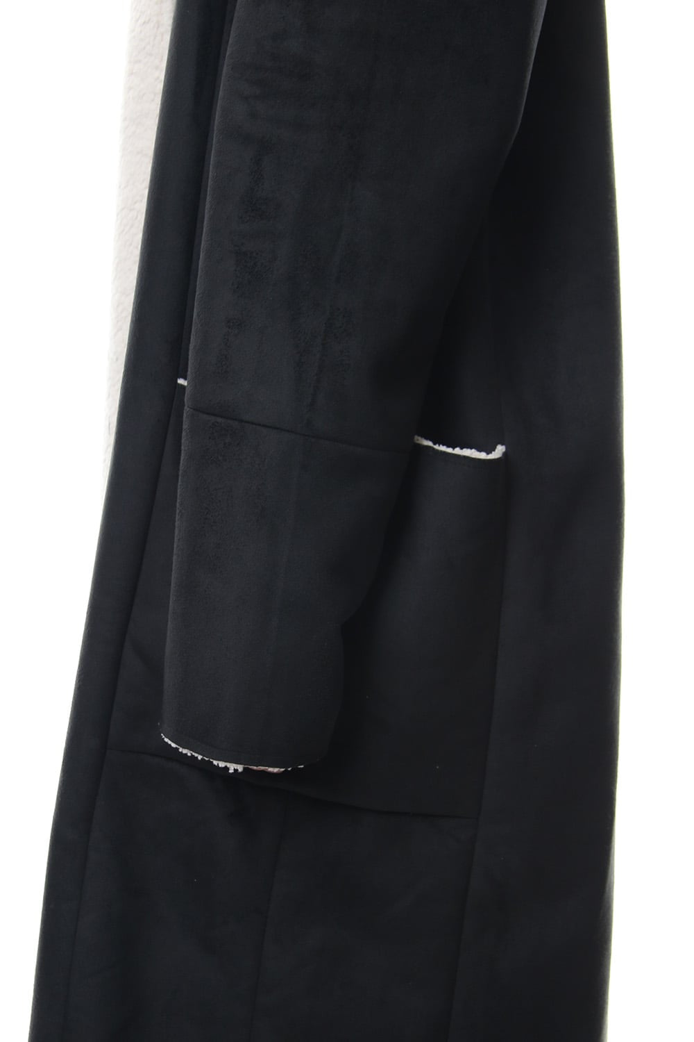 Fake Mouton Coat (LONG) - blk/ecru