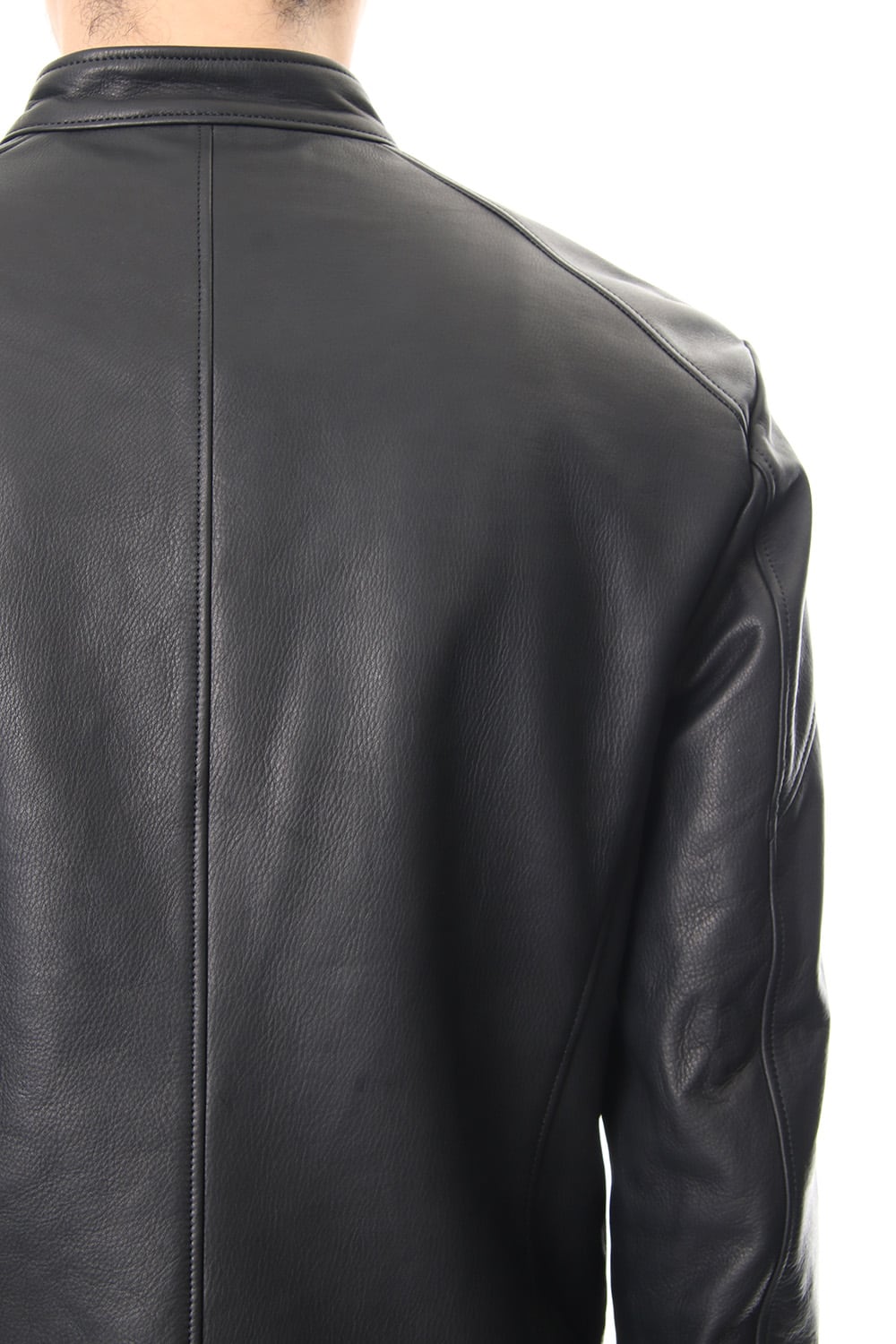 Twin Zip Leather Jacket - blk