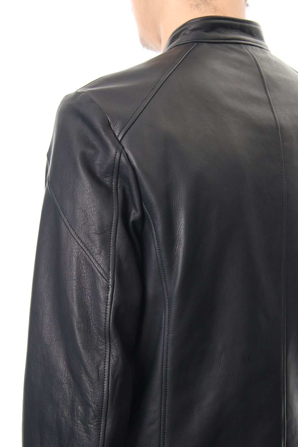 Twin Zip Leather Jacket - blk