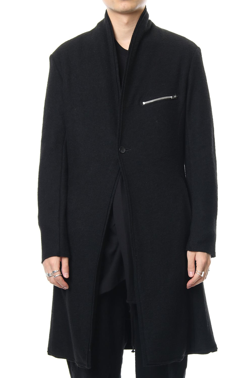 2way Collar Coat - blk