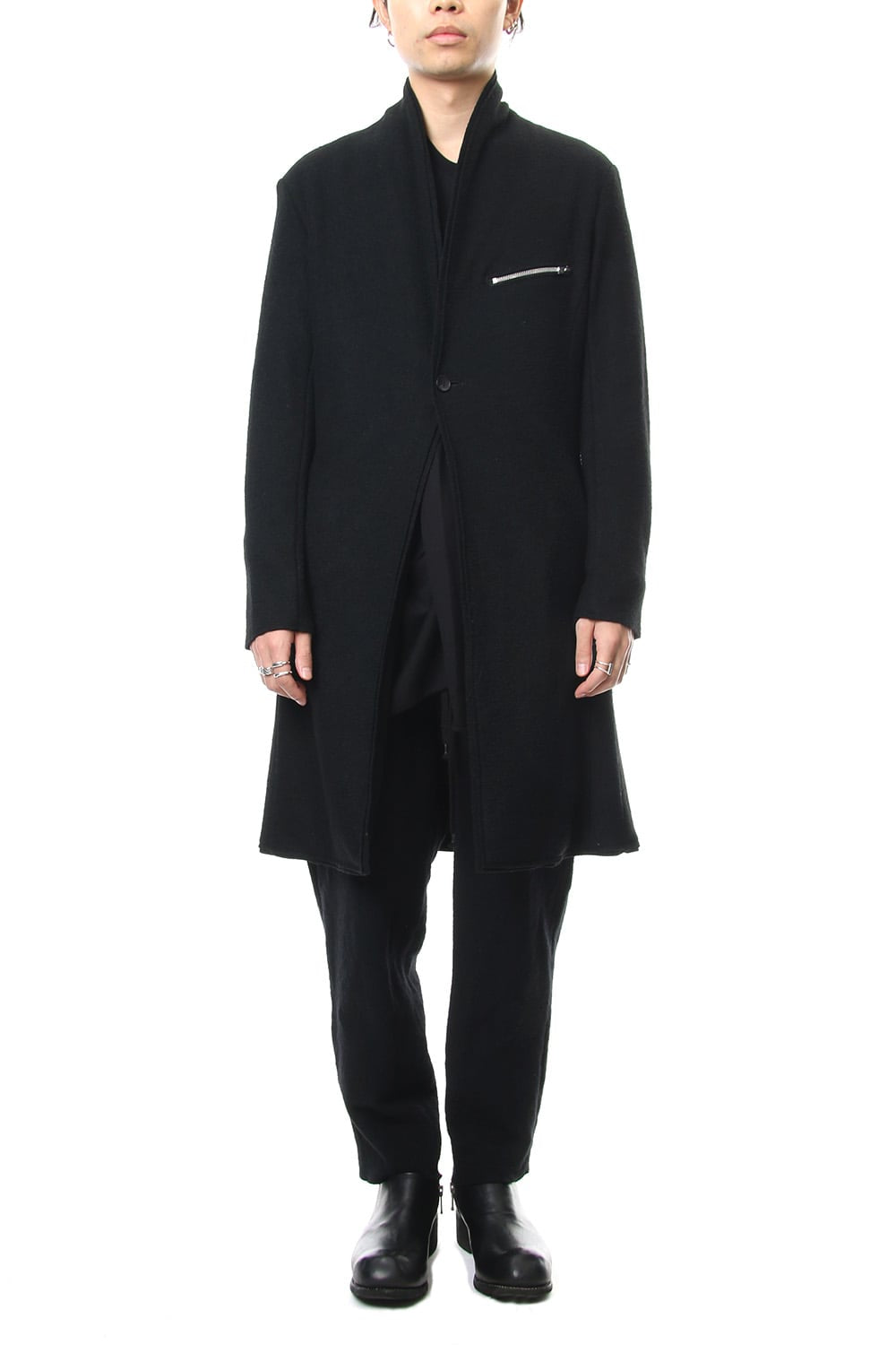 2way Collar Coat - blk