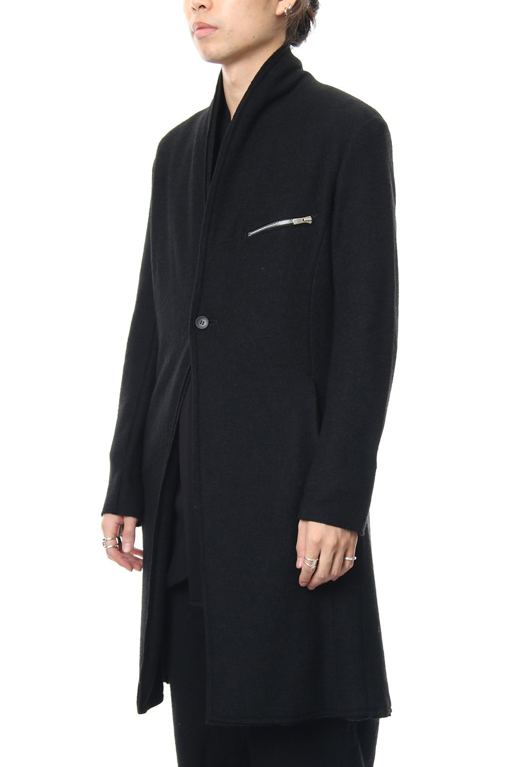 2way Collar Coat - blk