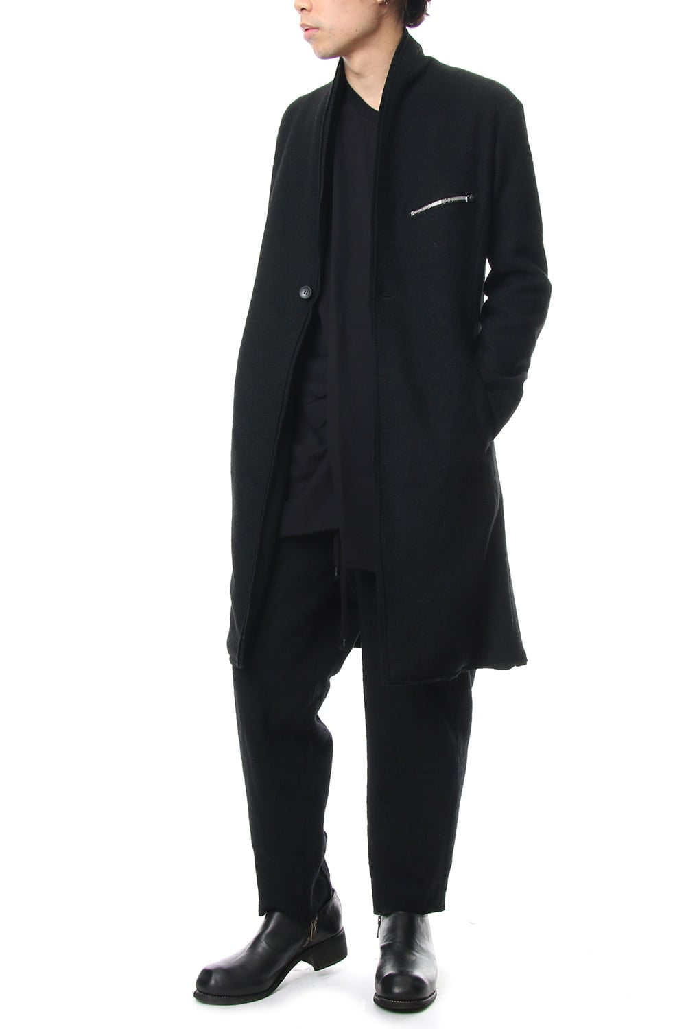 2way Collar Coat - blk