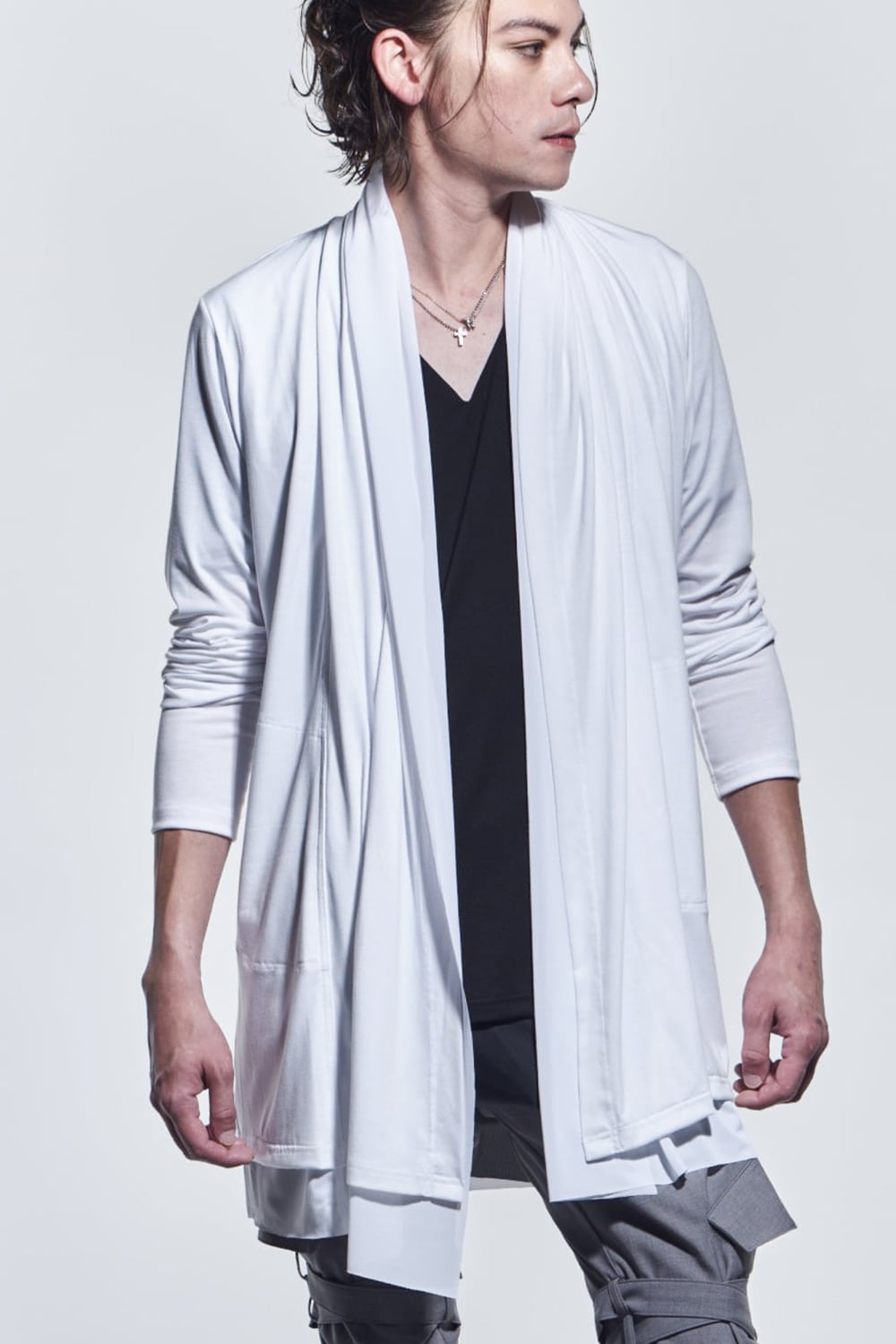 Layered Cardigan White & White