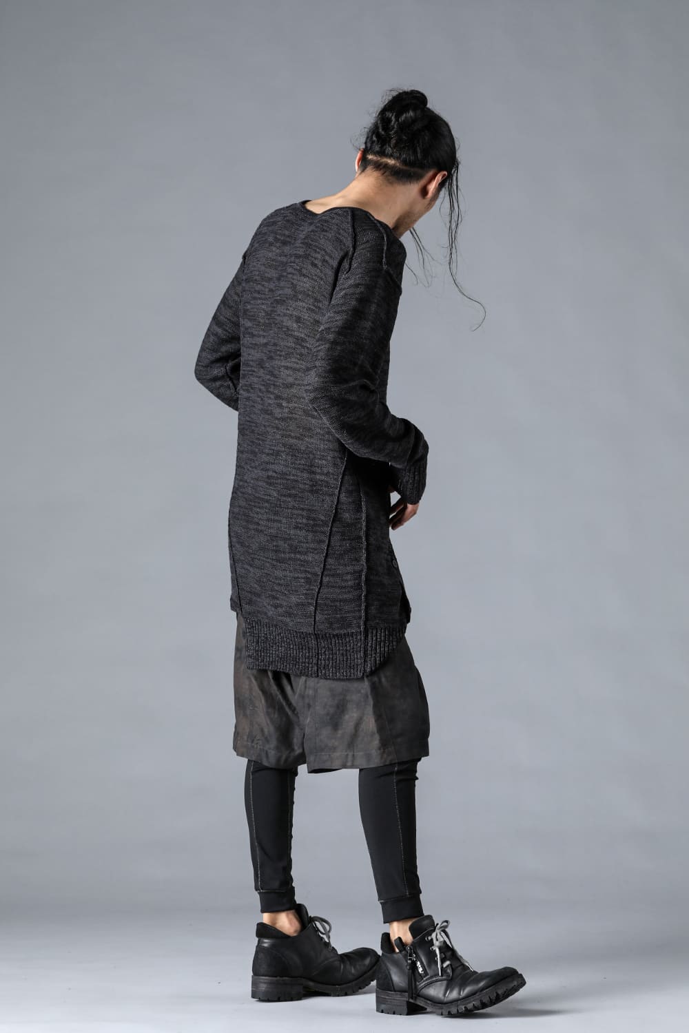 リネンニットWオープンカーディガン