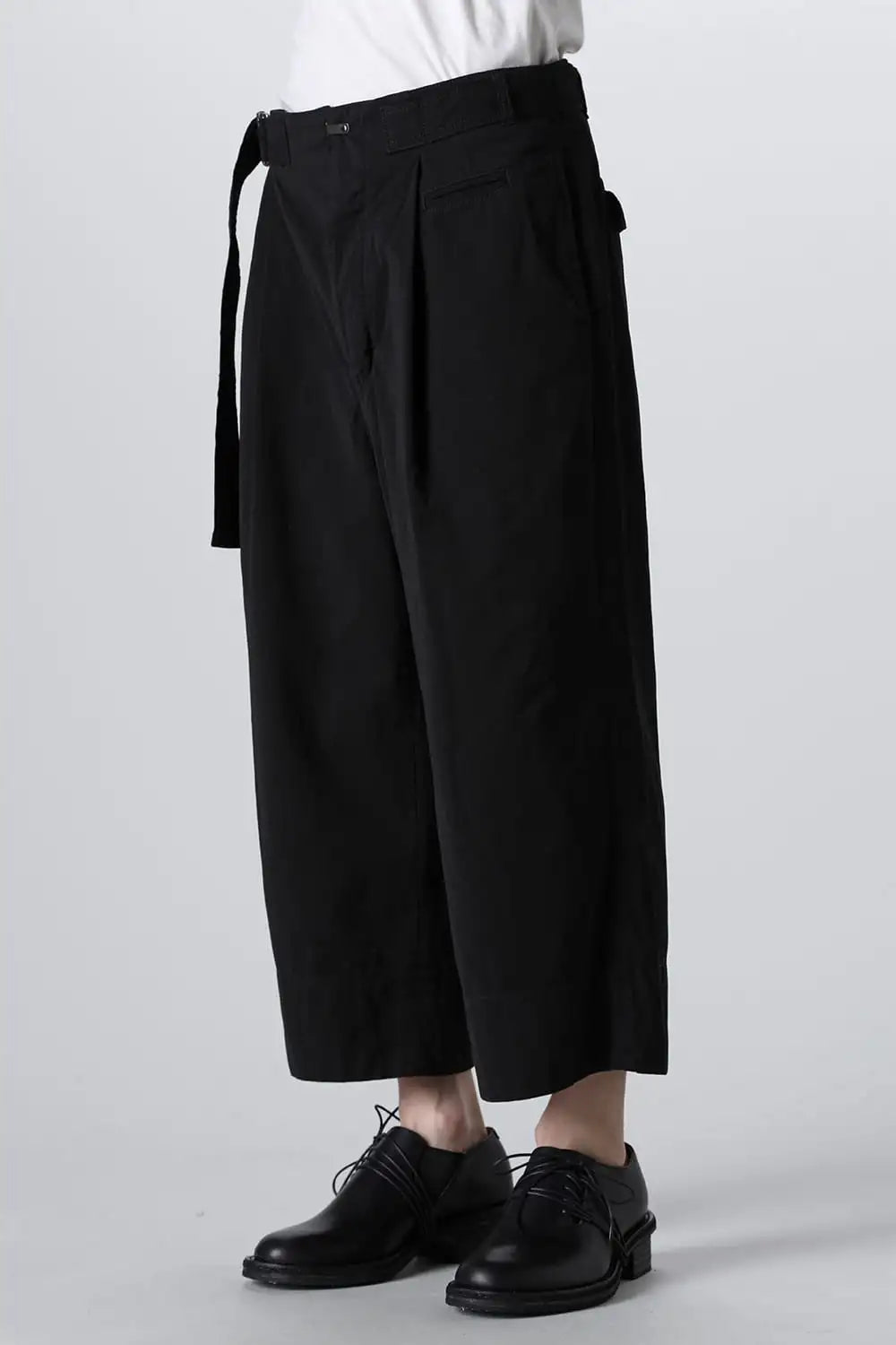 Dry Cotton Wide-Cropped Pants  Black