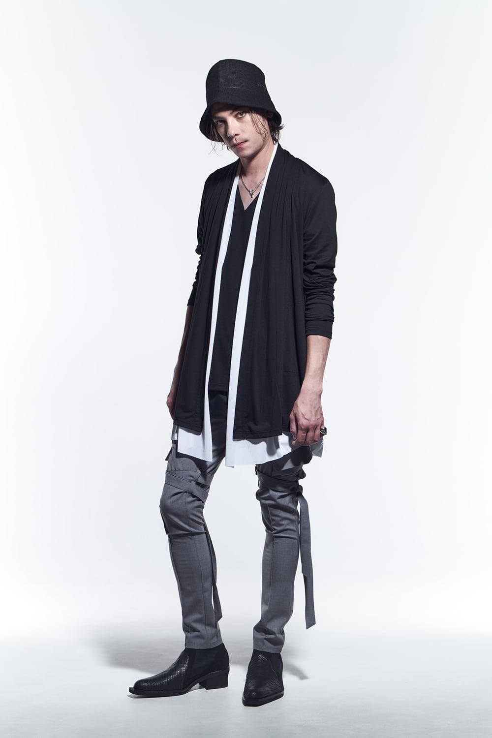 Layered Cardigan Black & White