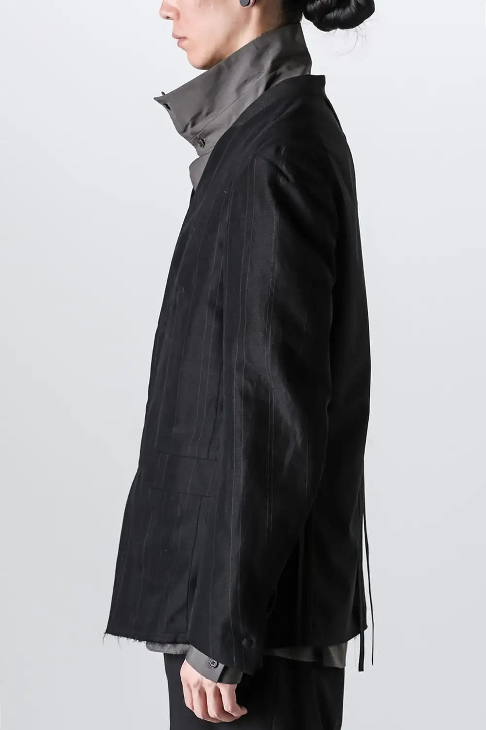 ジャケット コットン リネン ストライプ