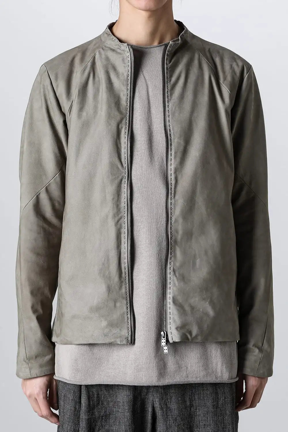 Jacket soft nubuck cow leather Sand Gray