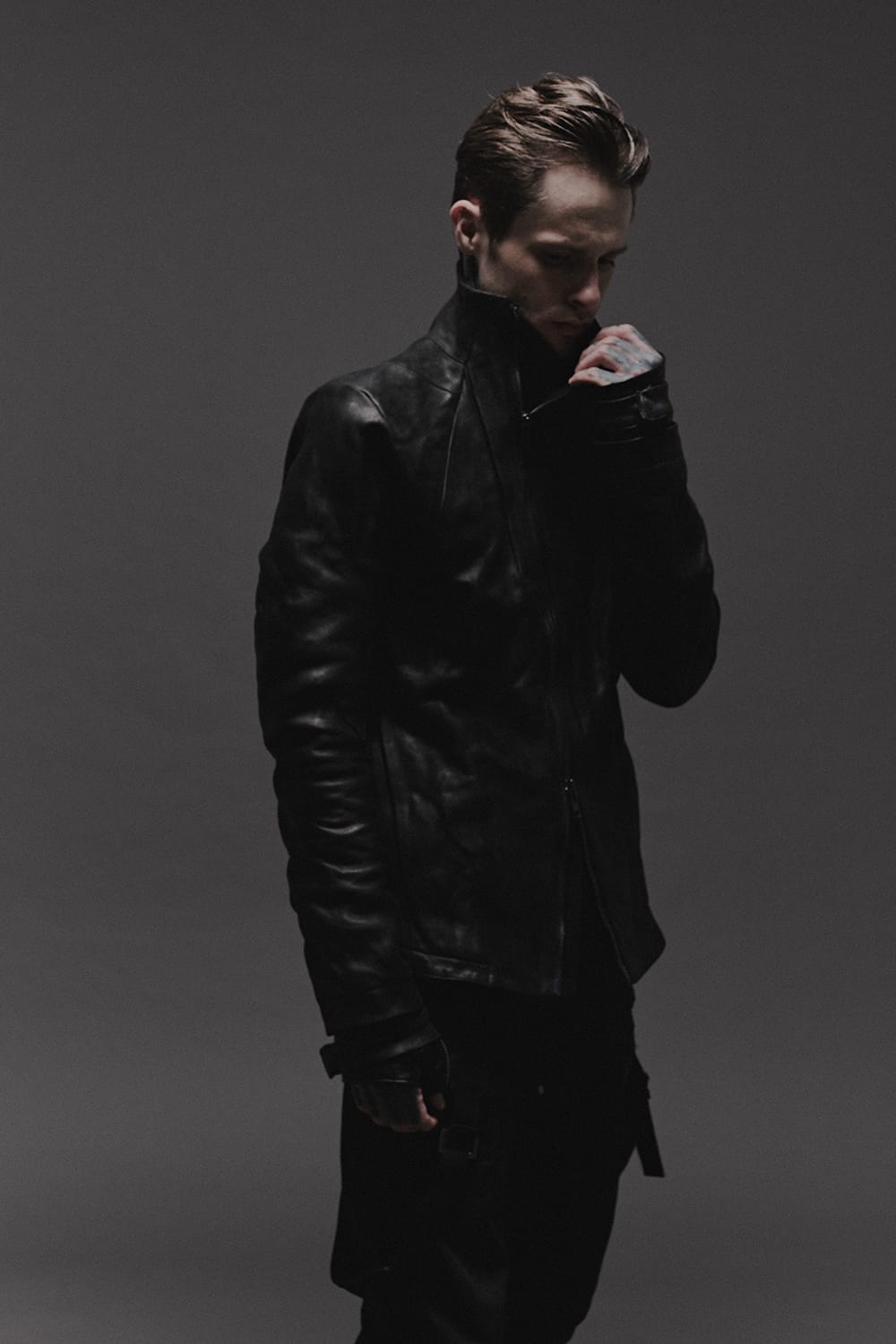 High-Neck horse leather JKT