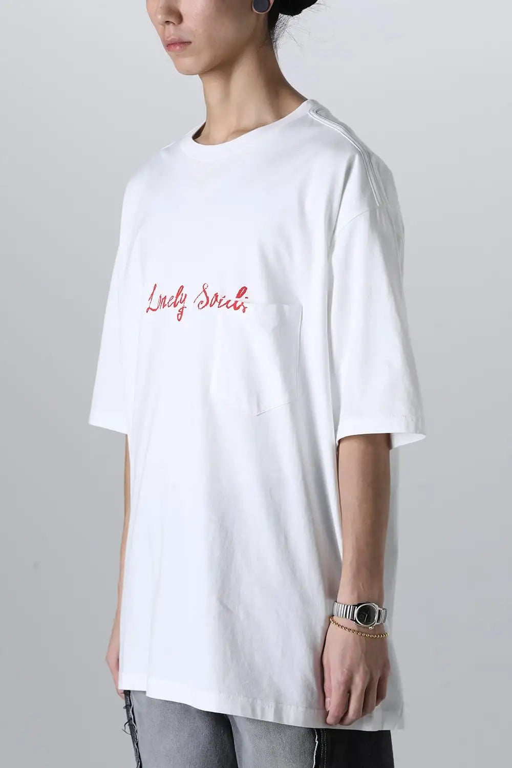 lonely souls. (oversized s/s pocket tee) White