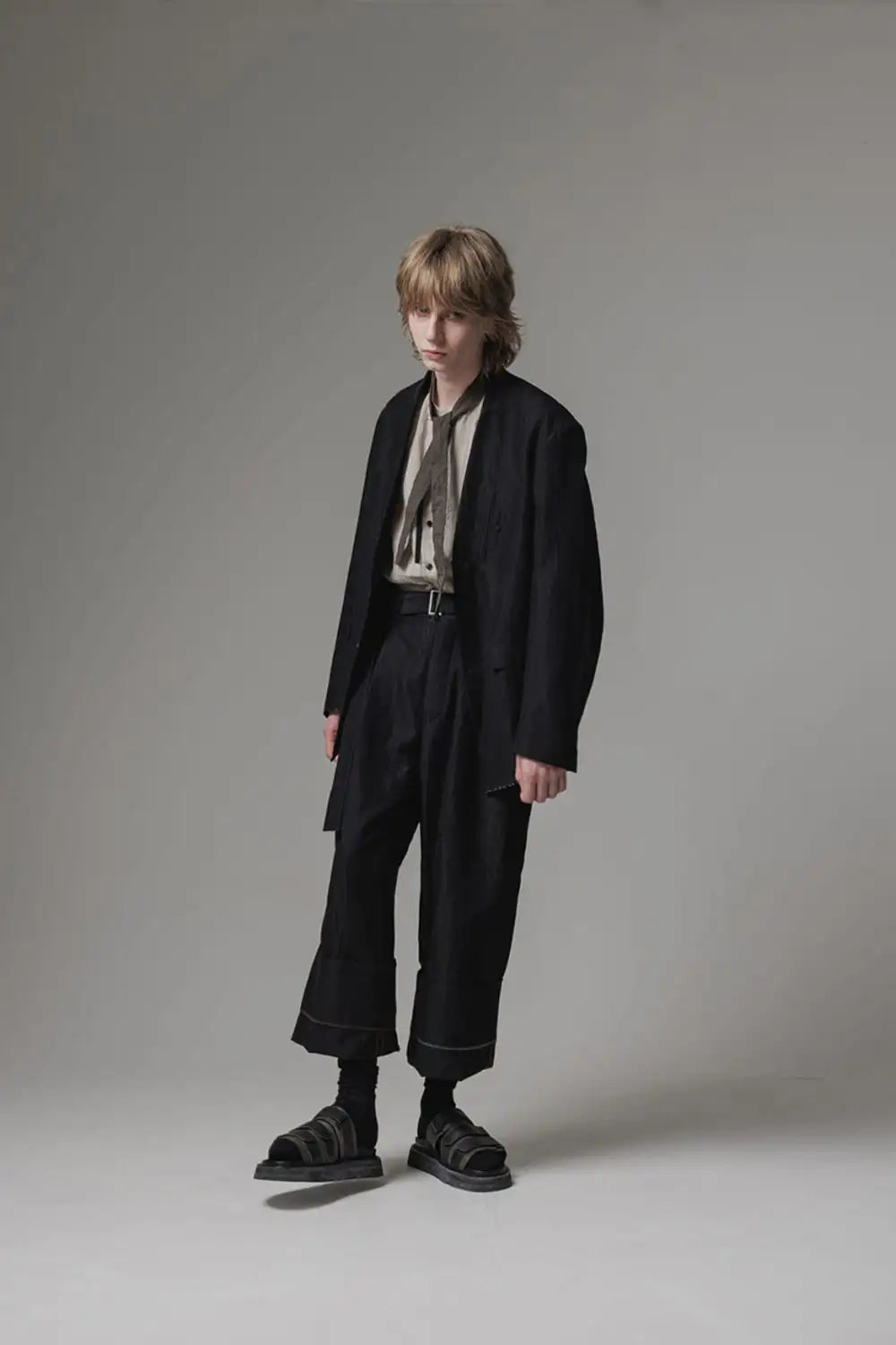 ジャケット コットン リネン ストライプ