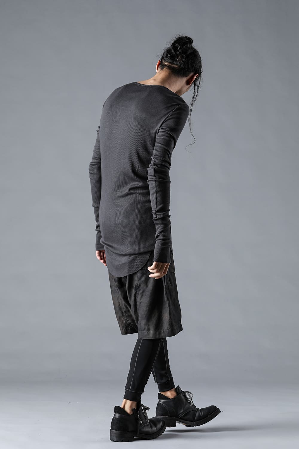 Modal x Cotton Ribbed Terry Robe Sleeve T-Shirt
