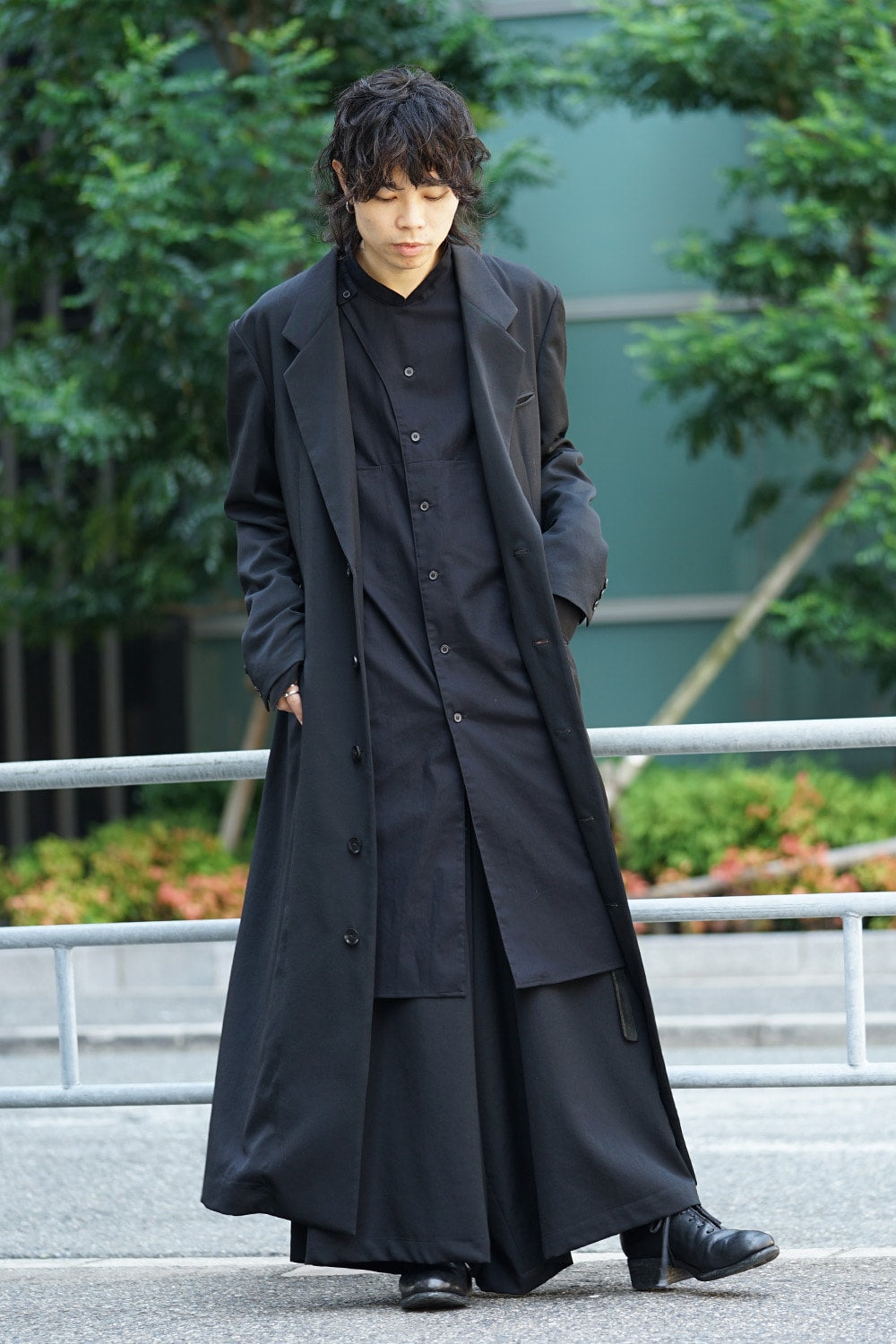 Long Jacket Wrinkled Gabardine