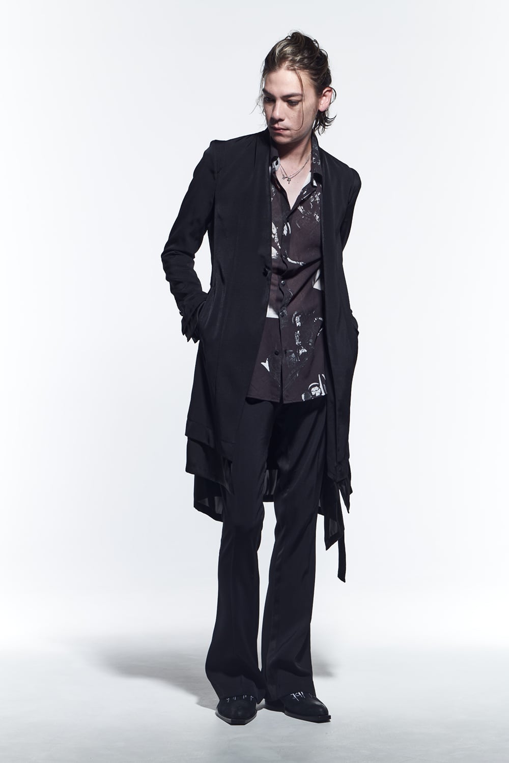 Layered No Collar Flare Jacket